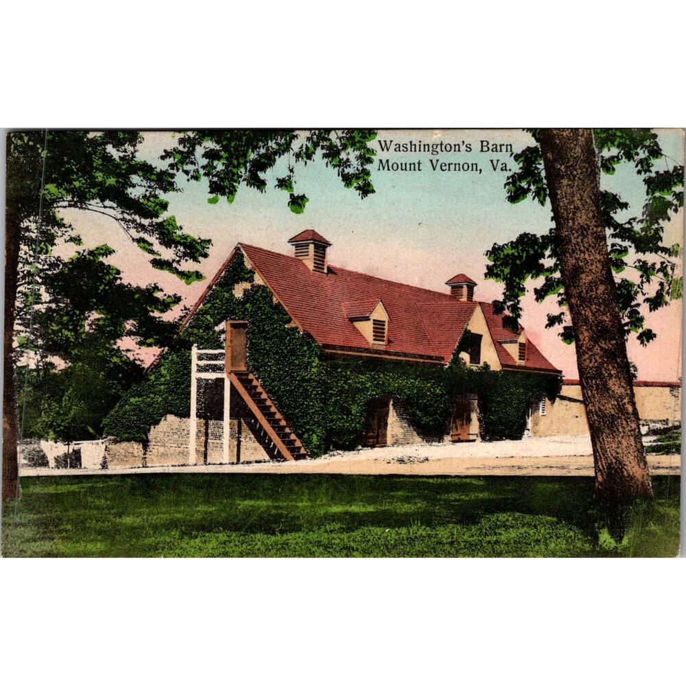 The Barn in George's Washington's Home Mount Vernon VA Vintage Postcard SP17-24